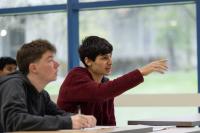 SSU student in classroom speaking