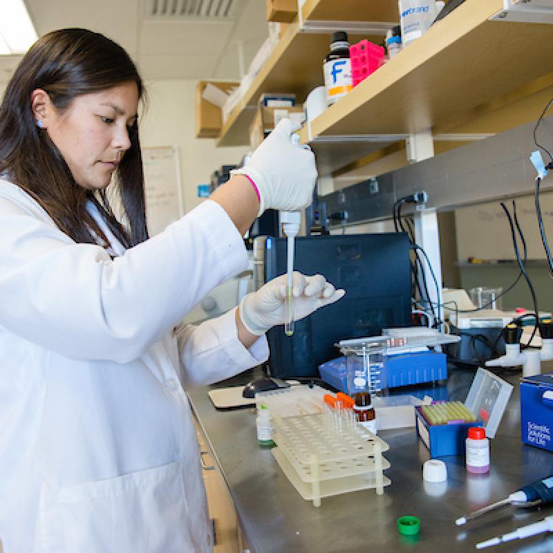 Student in lab