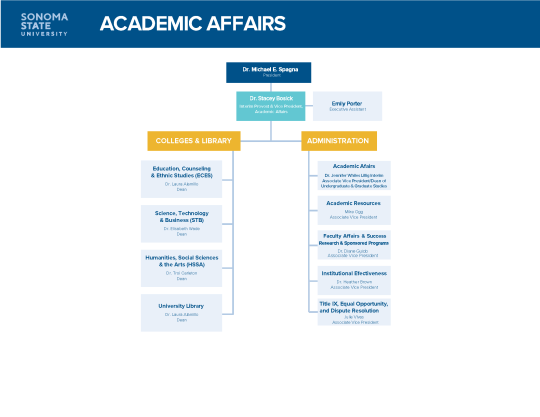 Academic Affairs High-level Org Chart 2026
