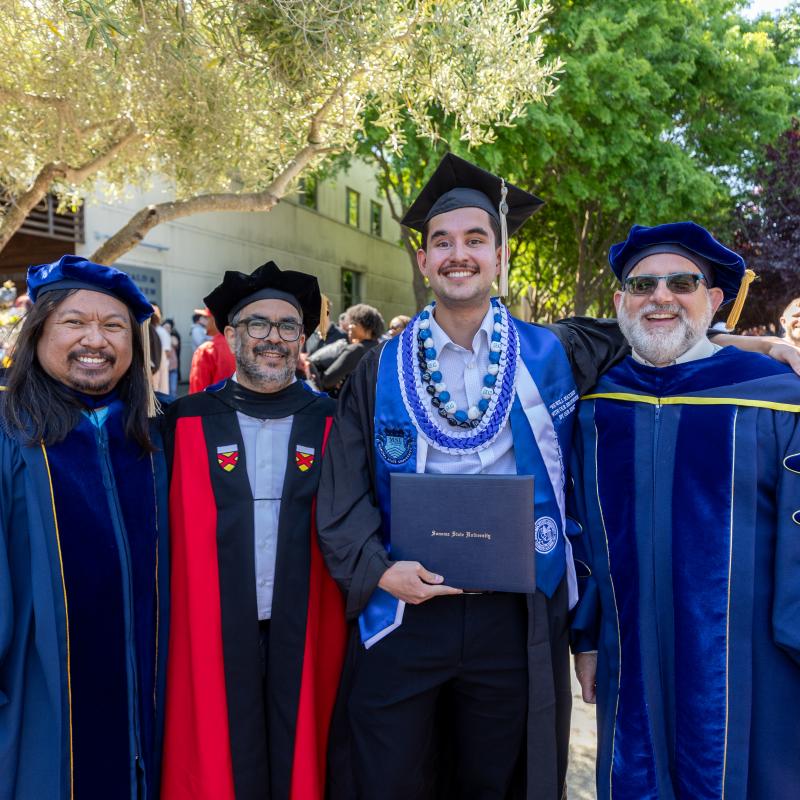 Faculty at commencement
