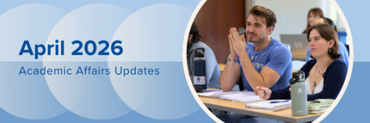 April Provost Newsletter Header blue pattern