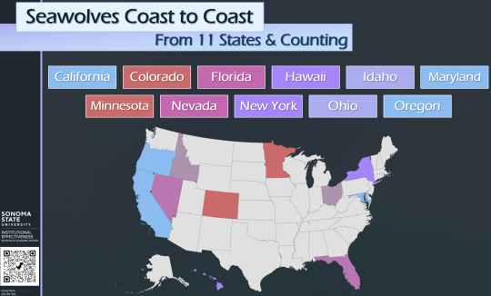 Infographic depicting map of the US with states highlighted